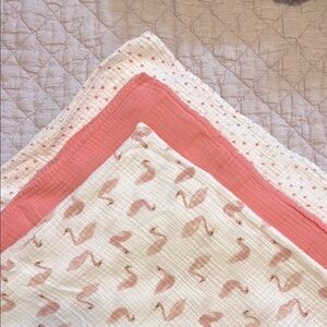 aden + anais Flamingo and Dot Baby Muslin Swaddles